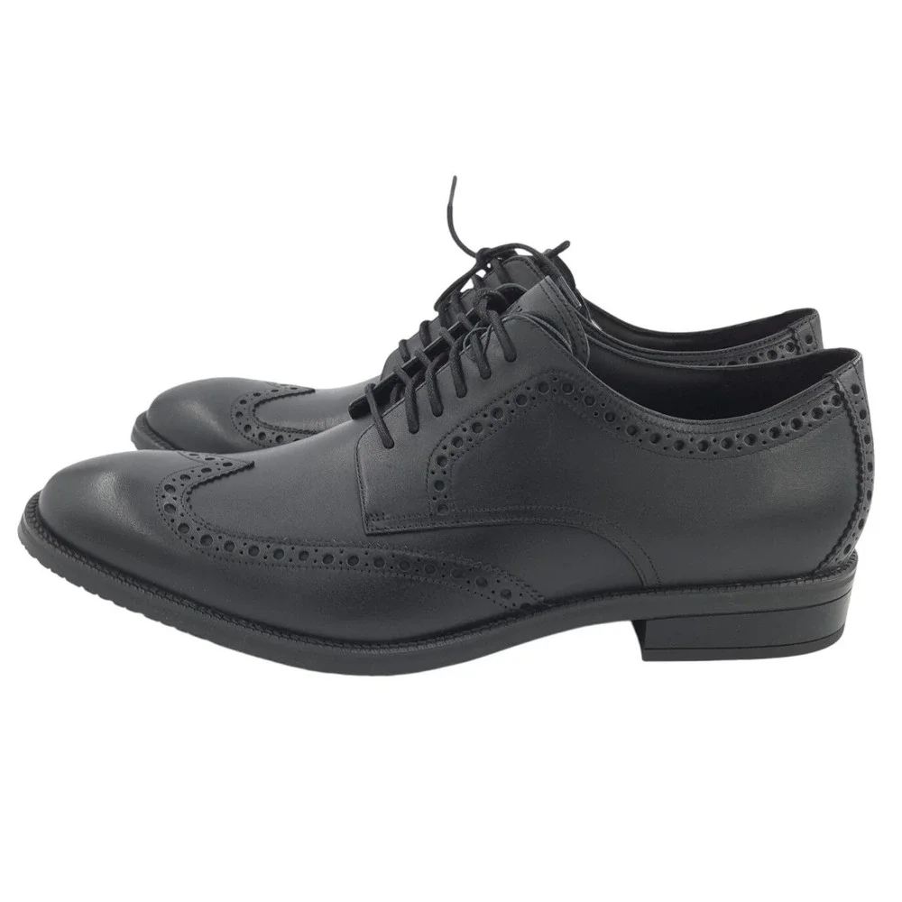 Cole Haan ME Wingtip Oxford Dress Shoes Mens 8 Black Leather Waterproof NEW